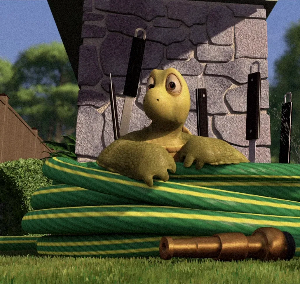 Verne / hose shot — Over the Hedge. Character FX shot work.