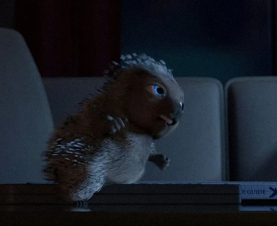 Porcupine kid — Over the Hedge. Quill shot work.