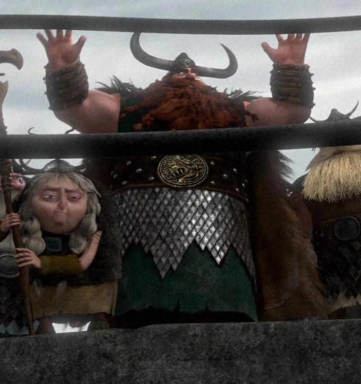 Stoick — How to Train Your Dragon. Simulation rig.
